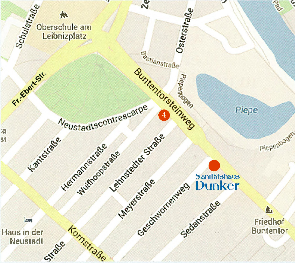 Standortplan Santitätshaus Dunker Standortplan Ihr Sanitätshaus Dunker - Orthopädie- und Rehatechnik